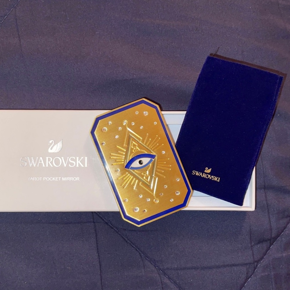 Swarovski Gold Evil Eye Hand Mirror